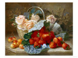 Buy Still Life of Summer Fruit and Peach Roses at AllPosters.com