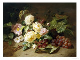 Buy Still Life with of Summer Flowers and Grapes at AllPosters.com