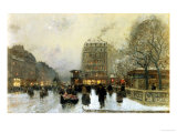 Parisian Street Scene in Winter