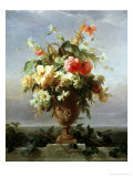 Buy Elegant Vase of Flowers on a Ledge at AllPosters.com