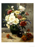 Still Life of Peonies and Wallflowers