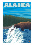 Buy Alaska Bear Fishing for Salmon at AllPosters.com