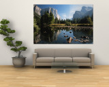 Valley View of El Capitan, Cathedral Rock, Merced River in Yosemite National Park, California, USA