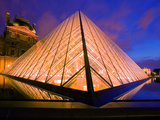 The Louvre Museum at Twilight, Paris, France