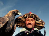 Takhuu Head Eagle Man, Altai Sum, Golden Eagle Festival, Mongolia Photographic Print