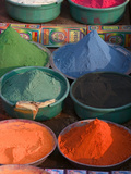 Selling Holy Color Powder at the Market, Puri, Orissa, India