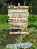 Road Signs to Wine Producers in Chateauneuf-Du-Pape, Provence, France