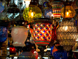 Stained Glass Lamp Vendor in Spice Market, Istanbul, Turkey