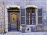 Stone Doorway with Wooden Door and Metal Knocker, Arles, France
