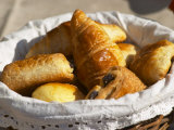 Wicker Basket with Croissants and Breads, Clos Des Iles, Le Brusc, Var, Cote d'Azur, France