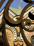 Buy Detail of Iron Gate with Cathedral in Background, St. Petersburg, Russia at AllPosters.com