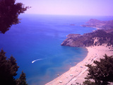 Beach at Tsambika from the Monastery, Rhodes, Dodecanese Islands, Greece