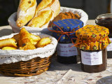 Wicker Basket with Croissants and Breads, Clos Des Iles, Le Brusc, Var, Cote d'Azur, France