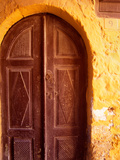 Old Brown Wooden Door, Rhodes, Dodecanese Islands, Greece