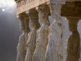 Sculptures of the Caryatid Maidens Support the Pediment of the Erecthion Temple