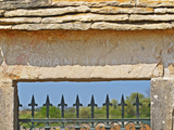 Gate and Key Stone Carved with Montrachet, Domaine Leflaive, Grand Cru Vineyard, Bourgogne, France