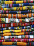 Buy Stack of Colorful Blankets for Sale in Market, Peru at AllPosters.com