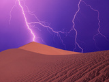 Buy Lightning Bolts Striking Sand Dunes, Death Valley National Park, California, USA at AllPosters.com
