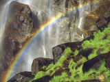 Rainbow at the Base of Bridal Veil Falls, Yosemite National Park, California, USA