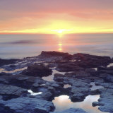 Sunset Cliffs Tidepools on the Pacific Ocean Reflecting the Sunset, San Diego, California, USA