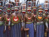 Highlands Warriors Marching Performance at Sing Sing Festival, Mt. Hagen, Papua New Guinea