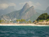 Praia De Diabo, Arpoador Near Copacabana Beach, Brothers Peaks Behind, Rio De Janiero, Brazil