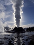 Castle Geyser at Sunrise in Yellowstone National Park, Wyoming, USA