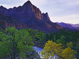 The Watchman Peak and the Virgin River, Zion National Park, Utah, USA Photographic Print