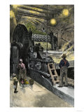 Buy African-American Workers Operating a Cane-Crushing Machine in a Sugar House at Bayou Teche, c.1900 at AllPosters.com