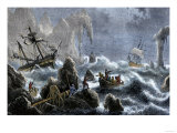 Buy Vitus Bering's Russian Expedition Ships Wrecked Upon the Aleutian Isles, c.1741 at AllPosters.com