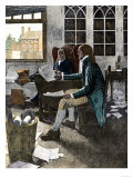 Thomas Jefferson Reading His Rough Draft of the Declaration of Independence to Ben Franklin, c.1776