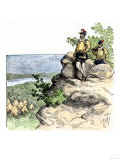 Jacques Cartier on the Summit of Mont Real, Now Montreal, Canada, c.1535