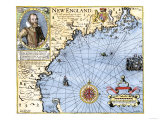 John Smith's Map of New England, with Inset Portrait, c.1620