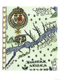 Buy Hochelaga, Site of Montreal, Shown as a Native American Village in Lescarbot's Map, c.1609 at AllPosters.com