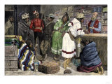 Buy Native Americans Exchanging Furs for Goods at a Hudson Bay Company Post at AllPosters.com