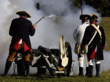 Artillery Demonstration, Revolutionary War Reenactment at Yorktown Battlefield, Virginia