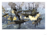 Buy Surrender of the Confederate Ironclad, Tennessee, Battle of Mobile Bay, c.1864 at AllPosters.com
