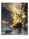 Buy Destruction of British Frigate, Sharon, during the Battle of Yorktown, c.1781 at AllPosters.com