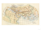 Ptolemy's Map of the World Shown in Red, True Locations in Black