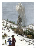 Early Oil Well Gushing in Pennsylvania 1880