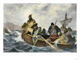 Leif Erikssen Off the Coast of Vineland in a Viking Landing Boat