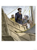 Jacques Cartier Aboard Ship Arriving on the Shore of Canada, c.1534