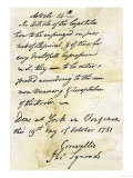 Buy Capitulation Document from Lord Cornwallis to General Washington at Yorktown, c.1781 at AllPosters.com