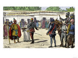 Meeting Between Spanish Conqueror Pizarro and Inca Leader Atahualpa