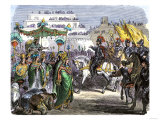 Cortes Marches Out of Aztec Tenochtitlan to Battle the Army of Narvaez, c.1519