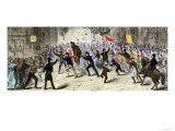 Buy Protestors Tar and Feather a Tax Collector during the Whiskey Rebellion in Pennsylvania, c.1790 at AllPosters.com