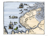 Early Map Showing Nova Zembla Off the Arctic Coast of Russia, Probably 1600