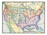 Map of Slave and Free Areas of the United States in 1854, at the Time of the Kansas-Nebraska Bill
