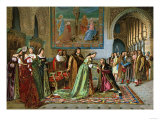 Buy Columbus Brought in Chains Before Ferdinand and Isabella by Bobadilla, c.1500 at AllPosters.com