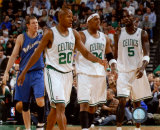 Ray Allen, Paul Pierce and Kevin Garnett